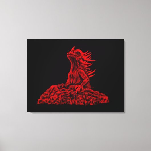 Kleine rode Draak Canvas Afdruk (Voorkant)