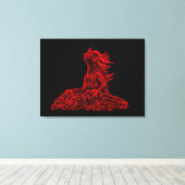 Kleine rode draak canvas afdruk (Insitu (Houten vloer))