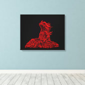 Kleine rode draak canvas afdruk (Insitu (Houten vloer))