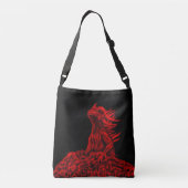 Kleine rode draak crossbody tas (Achterkant)