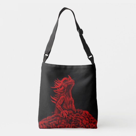 Kleine rode draak crossbody tas (Achterkant)
