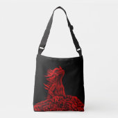 Kleine rode draak crossbody tas (Voorkant)