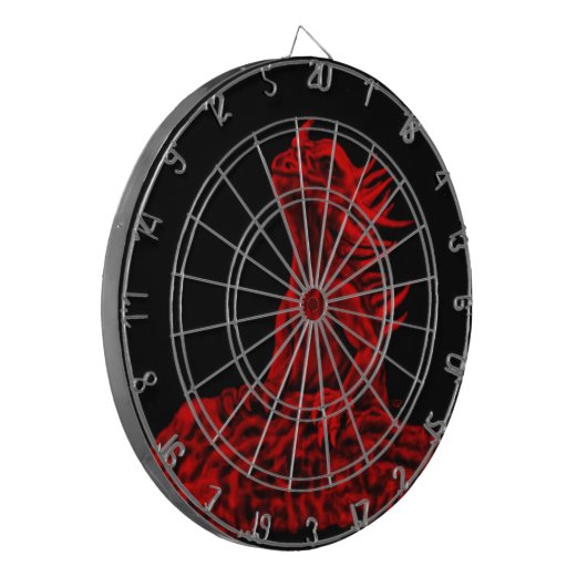 Kleine rode draak dartbord (Voorkant Links)