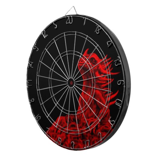 Kleine rode draak dartbord (Voorkant Rechts)