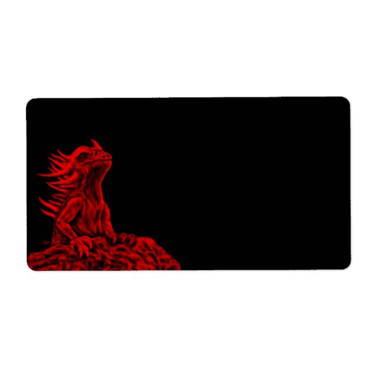 Kleine rode draak etiket (Voorkant)