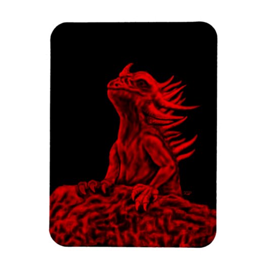 Kleine rode draak magneet (Verticaal)