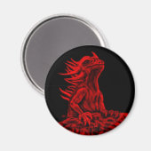 Kleine rode draak magneet (Voorkant / Achterkant)