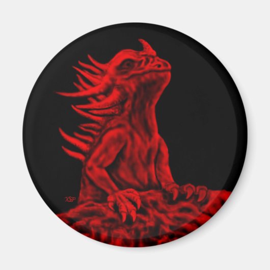 Kleine rode draak magneet (Voorkant)