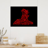 Kleine rode draak poster (Keuken)