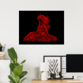 Kleine rode draak poster (Thuiskantoor)