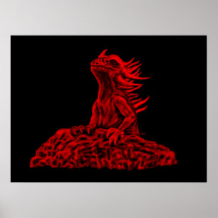 Kleine rode draak poster