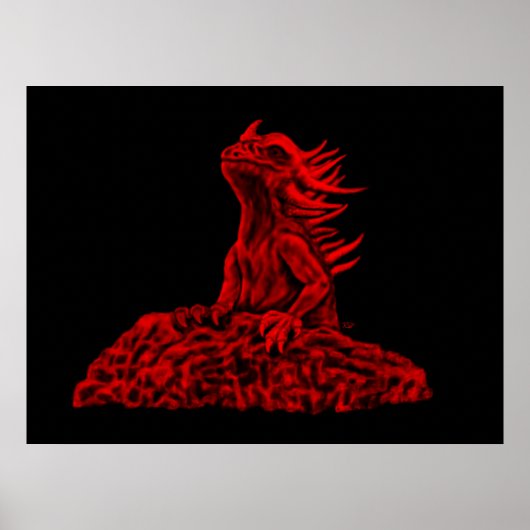 Kleine rode draak poster (Voorkant)