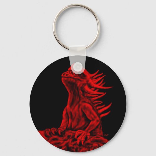 Kleine rode draak sleutelhanger (Voorkant)