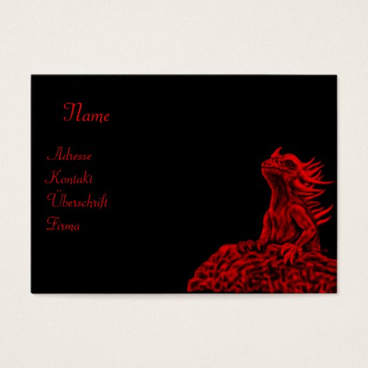 Kleine rode draak visitekaartje (Voorkant)