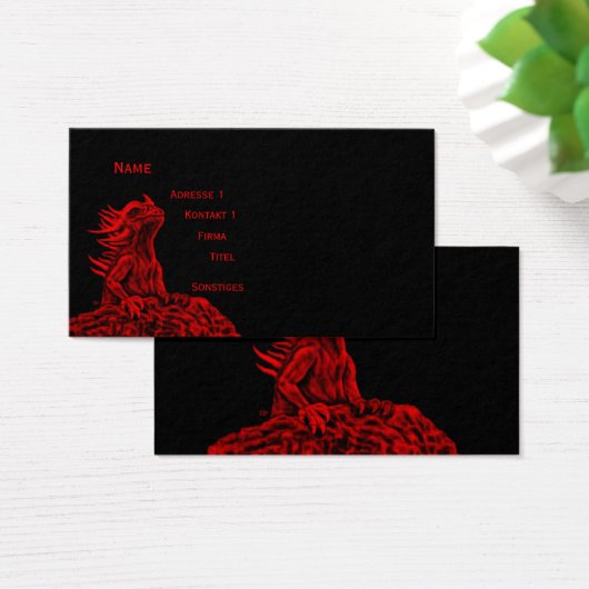 Kleine rode draak visitekaartje (Bureau)