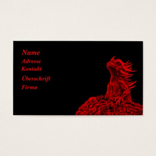 Kleine rode draak visitekaartjes (Voorkant)