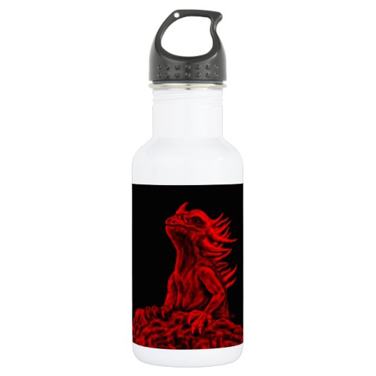 Kleine rode draak waterfles  (Voorkant)