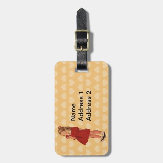  kleine rode dress Apple Bagagelabel (Voorkant verticaal)