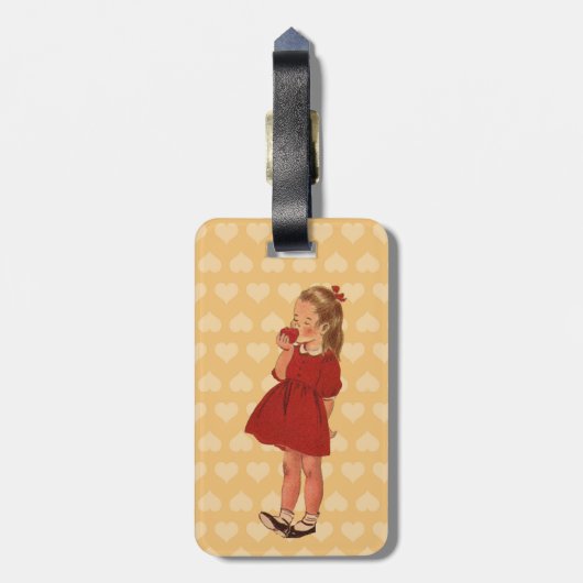 kleine rode dress Apple Bagagelabel (Achterkant verticaal)