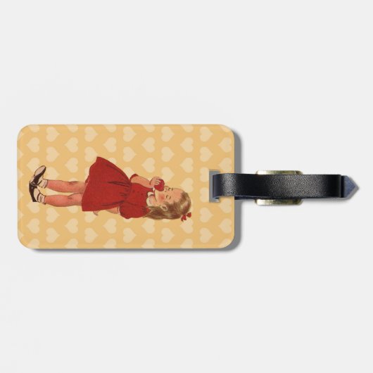  kleine rode dress Apple Bagagelabel (Achterkant horizontaal)