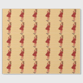  kleine rode dress Apple Cadeaupapier (Vlak)