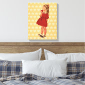 kleine rode dress Apple Canvas Afdruk (Insitu (Slaapkamer))