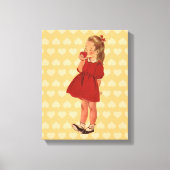  kleine rode dress Apple Canvas Afdruk (Voorkant)