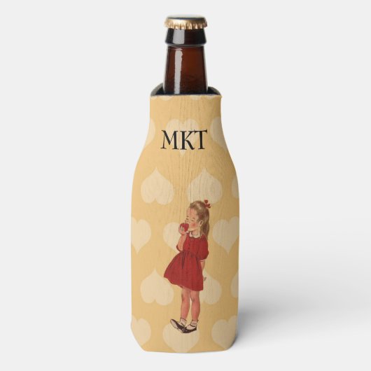  kleine rode dress Apple Flesjeskoeler (Fles Voorkant)