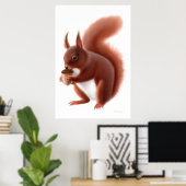 Kleine rode eekhoorn afdrukken poster (Thuiskantoor)