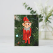 Kleine rode elf feestdagenkaart (Staand voorkant)