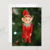 Kleine rode elf feestdagenkaart (Voorkant / Achterkant)