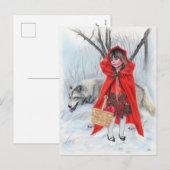 Kleine rode en slechte wolf kerstkaart feestdagenkaart (Voorkant / Achterkant)