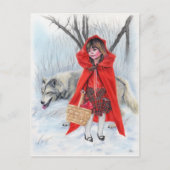 Kleine rode en slechte wolf kerstkaart feestdagenkaart (Voorkant)