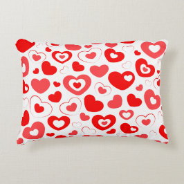 Kleine rode en witte harten accent kussen