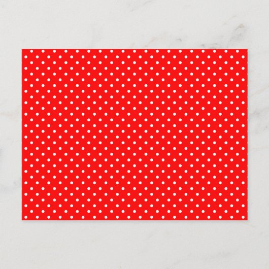 Kleine rode en witte pooldots briefkaart (Voorkant)