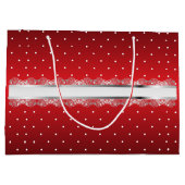 Kleine rode en witte pooldots large cadeautasje (Achterkant)