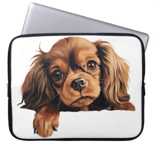 KLEINE RODE ENGELSE SPEELGOED SPANIEL PUPPY DOG LAPTOP SLEEVE