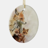 Kleine Rode Fox familie Keramisch Ornament (Rechts)