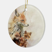Kleine Rode Fox familie Keramisch Ornament (Links)