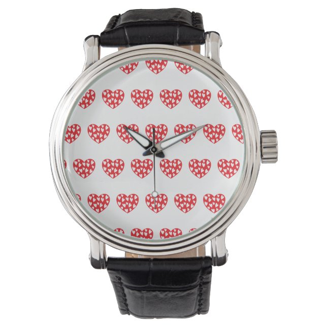 Kleine rode harten eWatch Horloge (Voorkant)