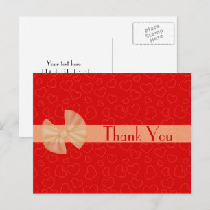 Kleine Rode Hartjes Bedankkaart Briefkaart
