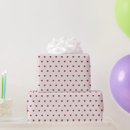 Kleine rode hartjes roze rood cadeaupapier