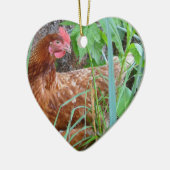 Kleine rode hond in de gras keramisch ornament (Links)