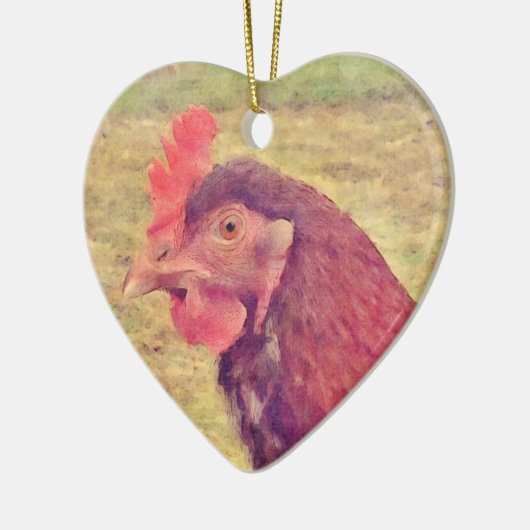 Kleine rode hond keramisch ornament (Links)