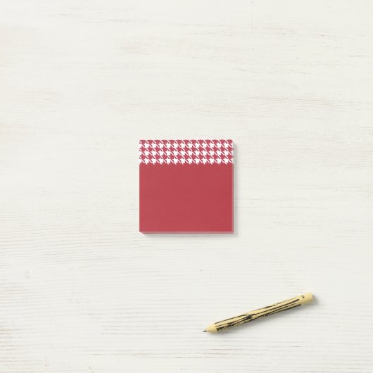 Kleine rode houndstooth post-it notities post-it® notes (Op bureau)
