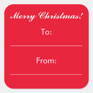 Kleine rode kerst van en naar cadeau stickers