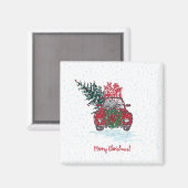 Kleine rode kerstauto magneet (Voorkant / Achterkant)