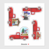 Kleine Rode Kersttruck Stickers (Vel)