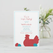 kleine rode kip LAND KITCHEN vrijgezellenfeest par Kaart (Staand voorkant)