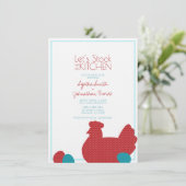 kleine rode kippen LAND KITCHEN koppels douchen Kaart (Staand voorkant)